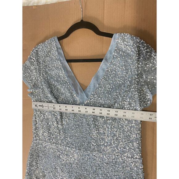 NWT ADRIANNA PAPELL DRESS GOWN BLUE 12 MOTHER OF THE BRIDE BRIDESMAID WEDDING - Picture 13 of 15